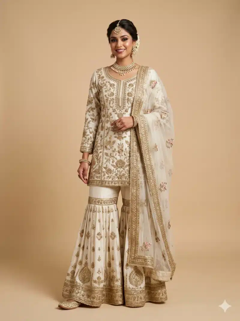 Ivory Festive Gharara Set