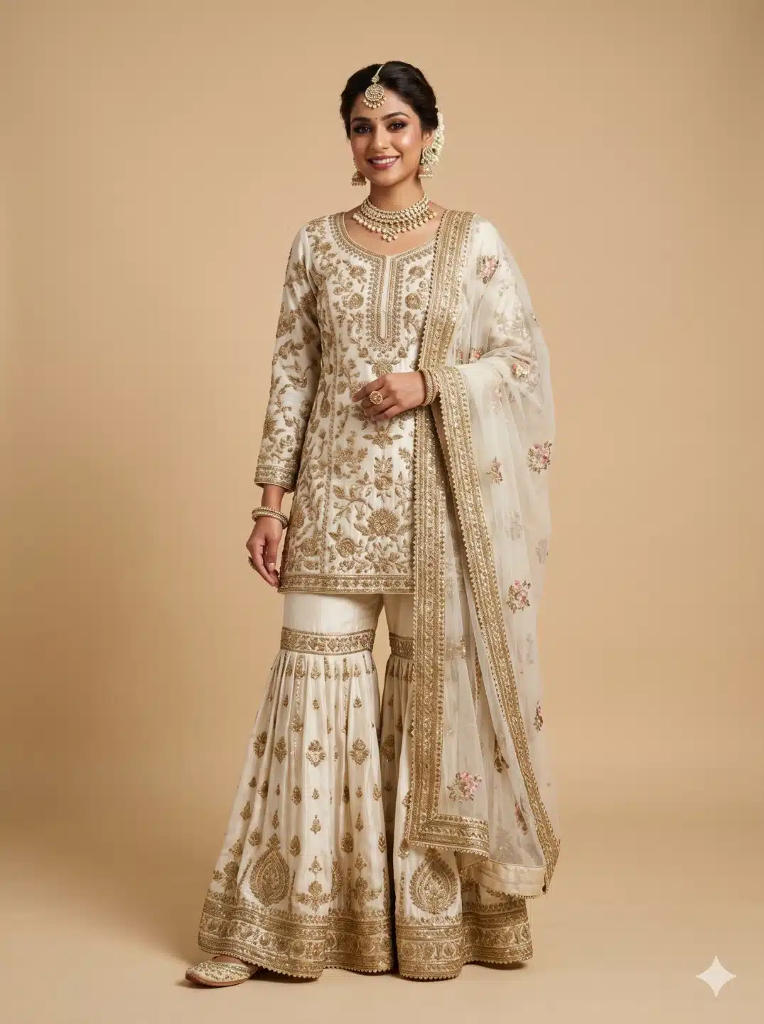 Ivory Festive Gharara Set